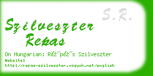 szilveszter repas business card